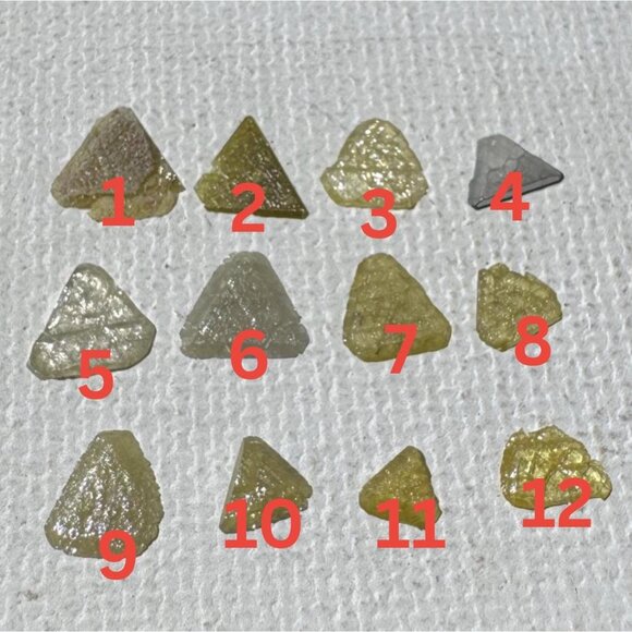 Diamond Crystals Lot of 12 - Raw Uncut Trigon Triangle Natural Specimen Rough - Picture 2 of 10
